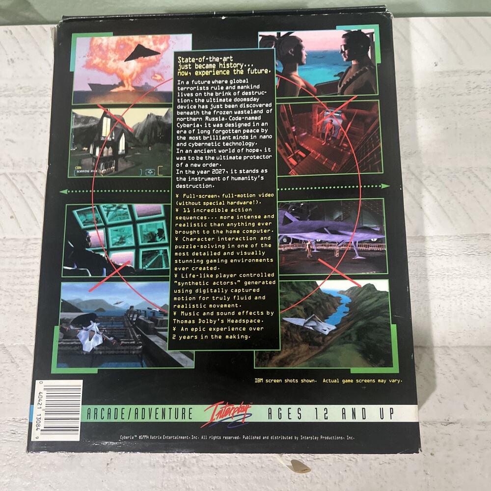 Interplay/Xatrix Entertainment - Cyberia (PC, 1994) CD vintage PC Game w/ box - Picture 2 of 5